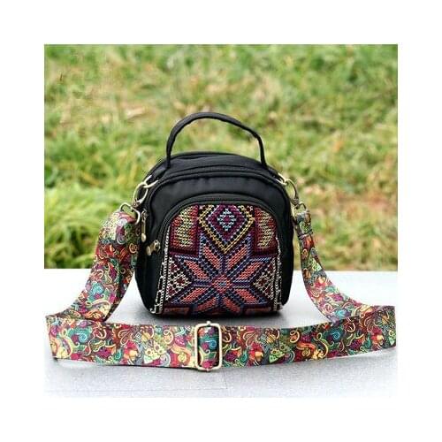 Fashion national embroidery mini shopping handbags!Nice bohemian embossing women casual multi-zippers bags Hot Multi-use Carrier