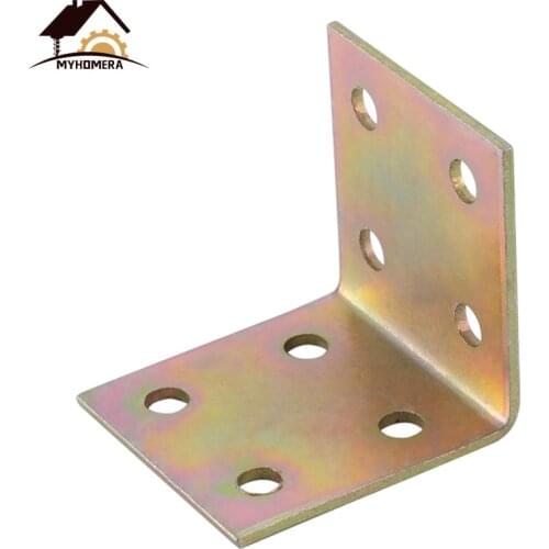 Myhomera 4Pcs Corner Code Right Angle L-shaped Support Connector Furniture Fixing Frame Reinforced Thickening 90 Degrees Iron