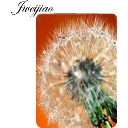 Youhaken Dandelion Creative Design Personality Fashion Pocket Mirror Folding Leather PU Portable Popular Makeup Mirror