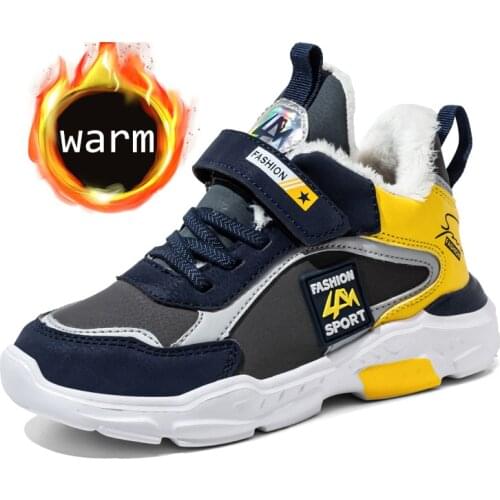 ENWAYEL Winter Sneakers Kids Children Shoes Girls Boys Sport Shoes Warm Plush Velvet Fashion Comfortable Chaussure Zapatillas