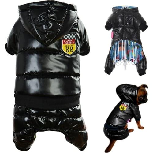 Winter Warm Dog Clothes For Small Dogs Waterproof Puppy Pet Coat Jacket Hooded Dog Jumpsuits Chihuahua French Bulldog Clothing