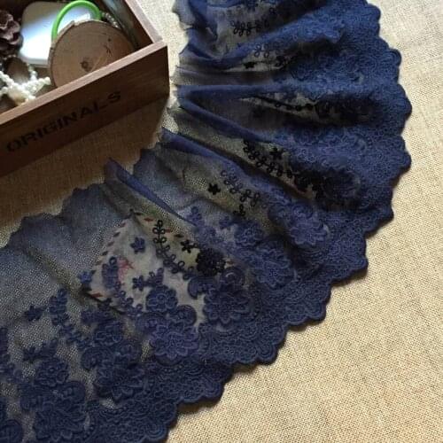 1Yd/lot 17cm Wide New Precision Lace Accessories Lace-edge Clothing Decoration diy Curtain Skirt Hide Blue Trim Accessory Z1487