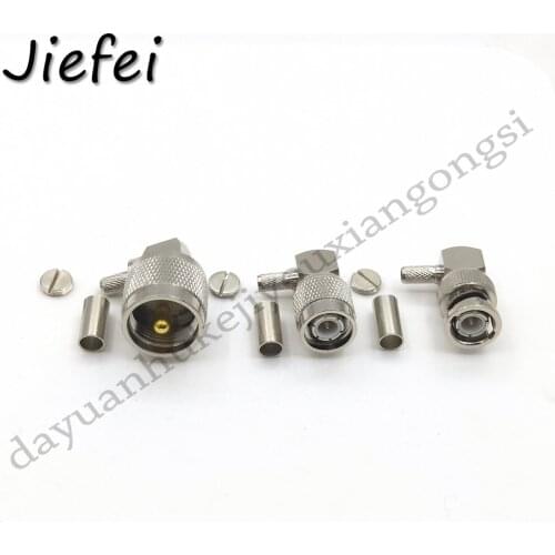 10-50Pcs 90 degrees BNC TNC UHF PL259 PL-259 Male Plug Right Angle Crimp for RG58 LMR195 RG142 Cable RF Coaxial Connector