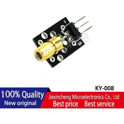 10PCS KY-008 650nm Laser Sensor Module 3pin Red Laser Transmitter Dot Diode Copper Head Module KY008 For arduino Sensors
