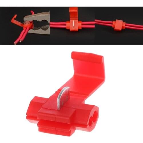 New Auto 10 Pcs 2 Pin T Shape Wire Cable Connectors Terminals Crimp Scotch Lock Quick Splice Car Audio Kit Clip Tool