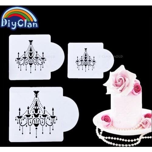 3Pcs/lot wedding Cake Stencil pattern Sugarcraft Side Border Stencils Border Kitchen Accessories Decoration Birthday Party P0009