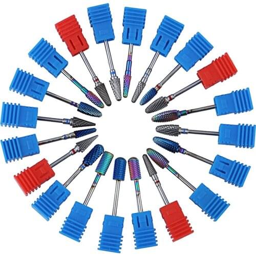 37 Types Tungsten Steel Grinding Head Electric Cuticle Cleaning Rotating Burr Milling Cutter For Pedicure Nails Accessories Tool