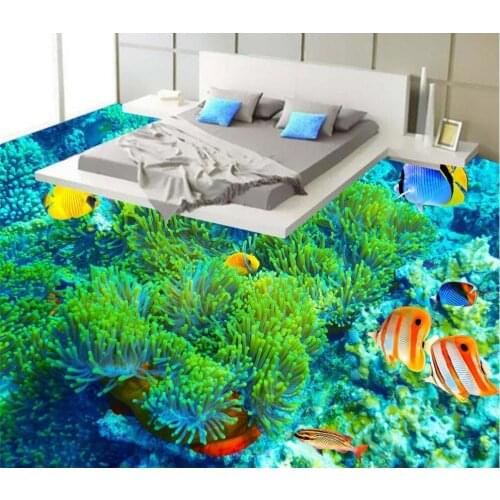 3D wall murals wallpaper floor Waterproof floor mural painting PVC waterfall floor ocean Home Decoration