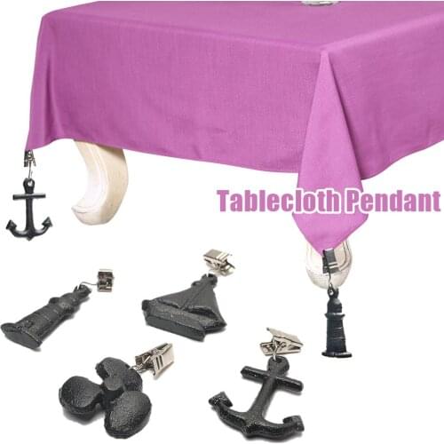 4PCS Vintage Table Cloth Weights Antique Cast Iron Windproof Table Cloth Rust Resistant Weights Clip For Outdoor Picnic