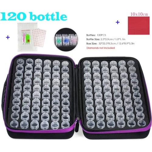60/70/80/120 Bottles 5d Diamond Painting Accessories tools Storage Box Carry Case diamant painting tools Container Bag