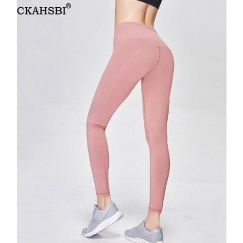 CKAHSBI Elastic High Waist Yoga Pants Women Sportswear Leggings Sport Trousers Running Pant Gym Tight Women Fitness Workout Pant