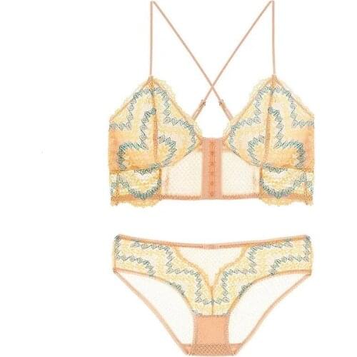 Underwear Women Set Sexy Bra Front Closure Lace Beautiful Back Ultra Thin Sexy Underwear Lingerie Set Sexy Bra Without Underwire