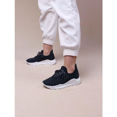 Womens Sports Shoes Black Lace-Up Casual Sports Shoes 2021 Summer Season