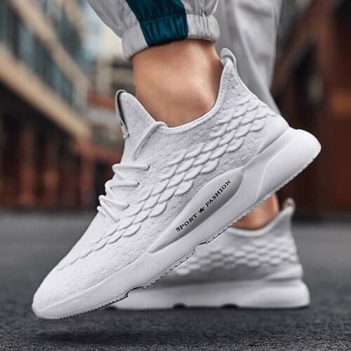 Men Shoes Casual Flying Weaving Fish Scale Men Shoes Fashion Man Sneakers Ventilation Footwear Tenis Masculino Sapato Masculino