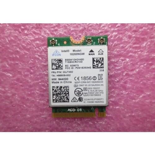Lenovo Thinkpad T460 X1 CARBON(20FB 20FC) Intel Wireless-AC 18260NGW NGFF Bluetooth WiFi Card FRU 00JT492 SW10H24480