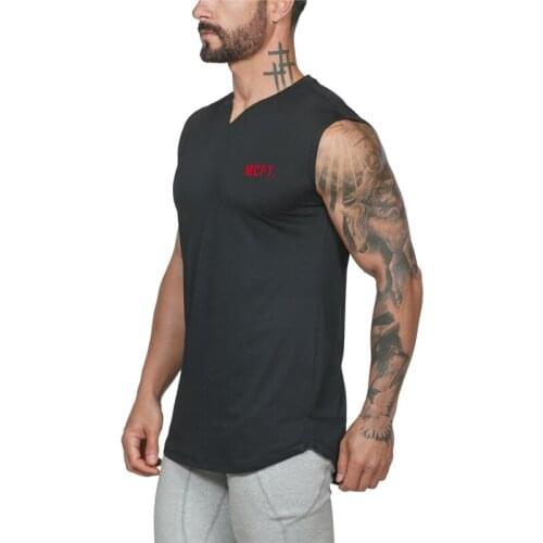 New Mens Gym Casual Workout Tank Top Musculation Clothing Bodybuilding Fitness Singlets Sports Sleeveless V-Neck Vest Shirt Men