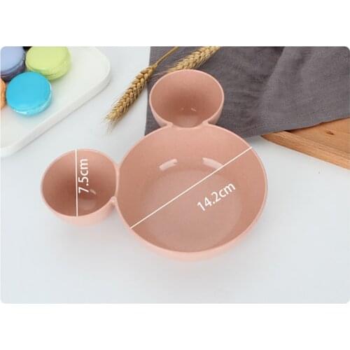 Cute kawaii Mickey Minnie Bowl Dinnerware set Cartoon Creative Plate Plastic Tableware Lovely Lunch Tray Dishs
