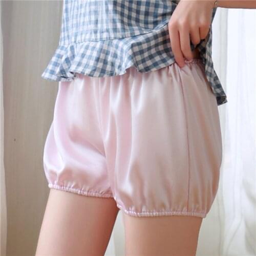 Soft Women Summer Safety Pants Solid Color Ladies Bloomers No Curling Mid Waist Anti-burnout Casual Female Loose Shorts