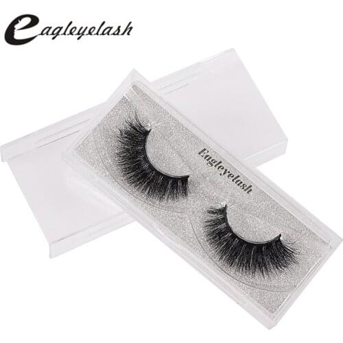 2018 New 1 Pair 3D mink eyelash 100% real mink Fur Handmade Crossing lashes individual strip thick Natural lash makeup xm056