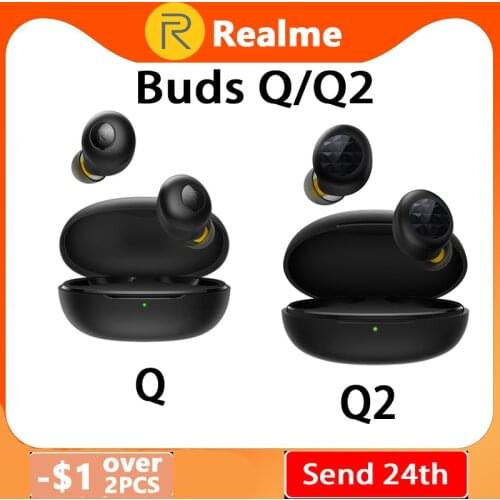 New Realme Buds Q Wireless Earphones Bluetooth TWS 400mA Battery Charger Box Bluetooth 5.0 For Realme X2 Pro X50 Pro 6 6i