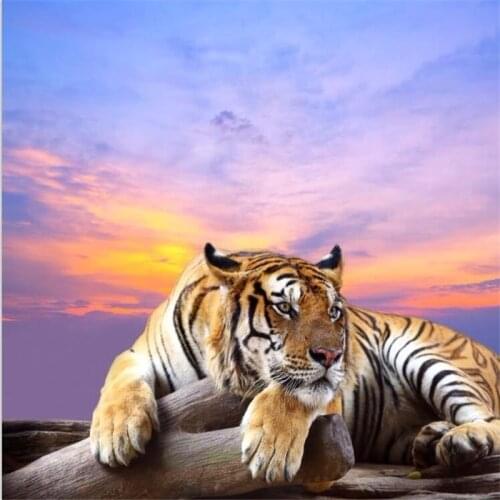 Beibehang wallpaper for walls 3 d tiger wallpaper for living room sofa TV KTV background large mural 3d wall mural wall paper