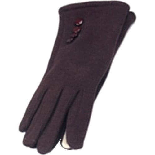 Gloves Winter Outdoor Women Warm Touch Screen Gloves Solid Color Full Finger Mittens