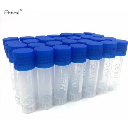 1.8ml Plastic Centrifuge Test Tube Vial Container Self Standing With Blue Screw Cap 100PCS