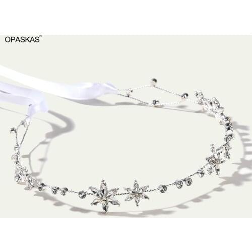 Bridal Flower Headband Fashion Single Row Headbands Fine Encrusted Rhinestone Alloy Hairband Hair Loop Accessories PT