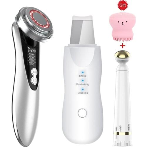 Color light beauty instrument facial eye electronic beauty instrument +Ultrasonic Skin Scrubber Facial Cleansing Peeling Machine