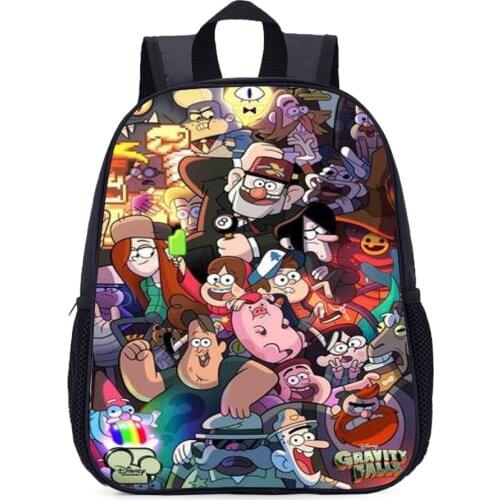 12 Inch Gravity Falls Backpack Kindergarten School Bags Boys Girls Bookbags Children Baby Toddler Mochilas Kids Backpack Gift