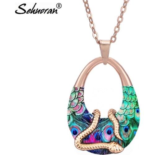 Sehuoran Women Necklaces & Pendants Ketting Choker Necklace For Women Snake Pendients Brincos Choker Water Drip Choker