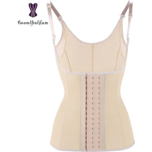 Removable Straps Breathable Latex Vest Womens Body Shaper 9 Steel Boned Waist Trainer Corset Size XS-XXXL 605