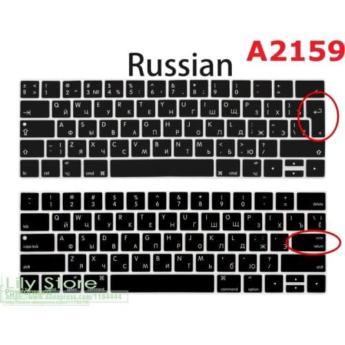 Silicone Russian Keyboard Cover Skin Russian for new Apple MacBook Pro 13 a2159 A 2159 2019 Keyboard Cover Skin Russia