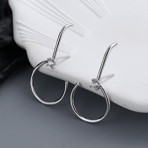 Modern Jewelry Geometric Earrings 2021 New Design Hot Selling Silvery Plating Metal Drop Earrings For Women Party Gifts