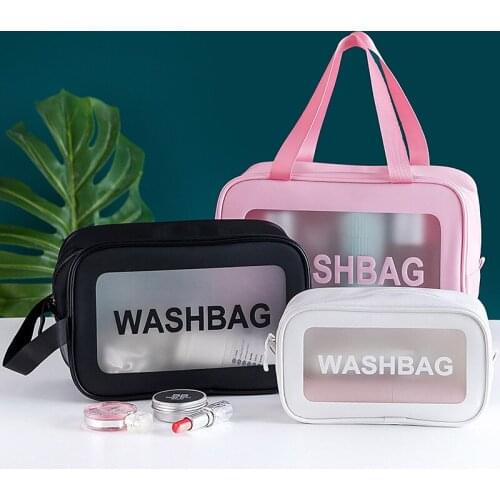 Fashion Makeup Bag Transparent Cosmetic Bag Organizer Large Capacity Travel Makeup Pouches Case Waterproof Wash Bags For Women