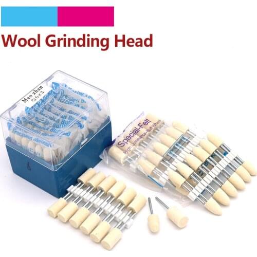 12pcs Wool Felt Mounted Polishing High Luminance- Buff Wheel Dremel Die Grinder Drill Rotary Tools Metal Surface Buffing Bits