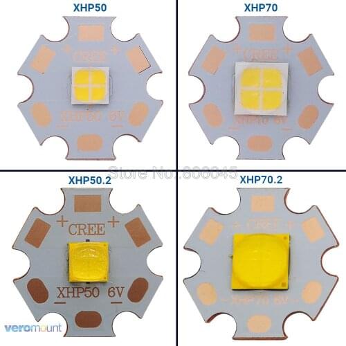 CREE XHP50 XHP50.2 XHP70 XHP70.2 2nd Generation Cool White Neutral White Warm White LED Emitter 6V 12V with 16mm 20mm Copper PCB