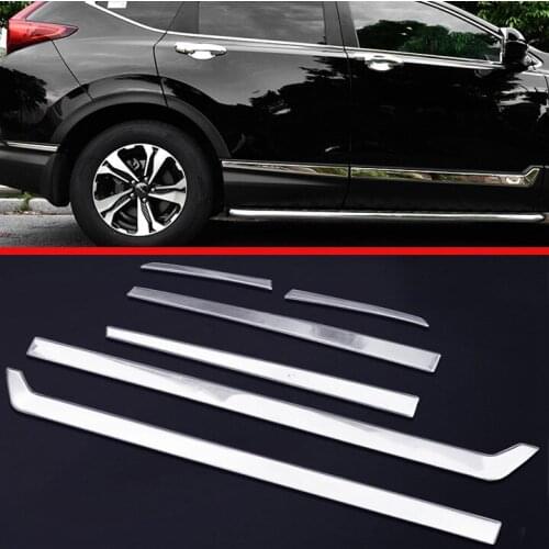 Stainless steel Car Decoration Side Door Line Garnish Body Molding Moulding Trim For Honda CR-V CRV 2017 2018