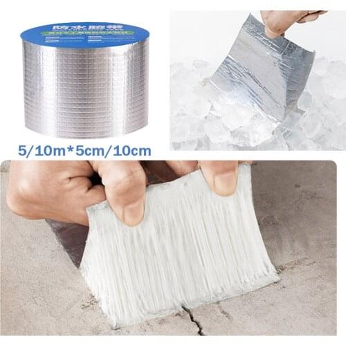 5m 10m High Temperature Resistance Waterproof Tape Aluminum Foil Thicken Butyl Tape Wall Crack Roof Duct Repair Adhesive Tape