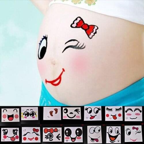 Women Pregnant Body Belly Temporary Tattoo Maternity Photo Props Pregnancy Photographs Belly Painting Photo Stickers
