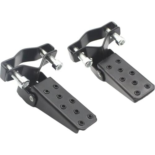1Pair Motorcycle Steel Footrests Pedals Universal 25-30mm Folding (Black Color) ,Easy to Install