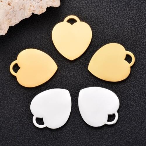 10pcs Lovely Heart Charms 23x27mm Gold Color Stainless Steel Pendants Making DIY Handmade Jewelry Necklace Heart Charms Dropship