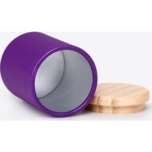 100pcs/lot 47*65mm Round Column Small Tea Kraft Paper Box Candy Storage Boxes Wood Seal Lip Pocket Carry Case Gift ZA4391