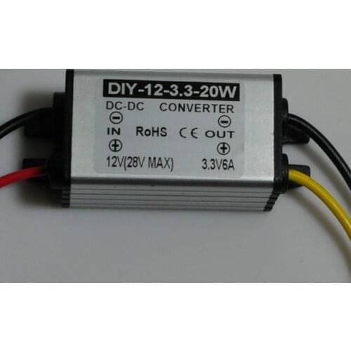12V24V(6V-28V) Step Down 3.3V 6A 20W DC-DC Converter Buck Module Car Power Converter Supply Adapter Voltage Regulator Waterproof