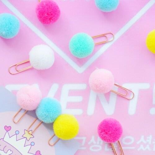 2000pcs Kawaii Memo Planner Agenda Clips Office Supplies Cute Plush Ball Paper Clips Stationery Bookmark Binder Organizer Clips