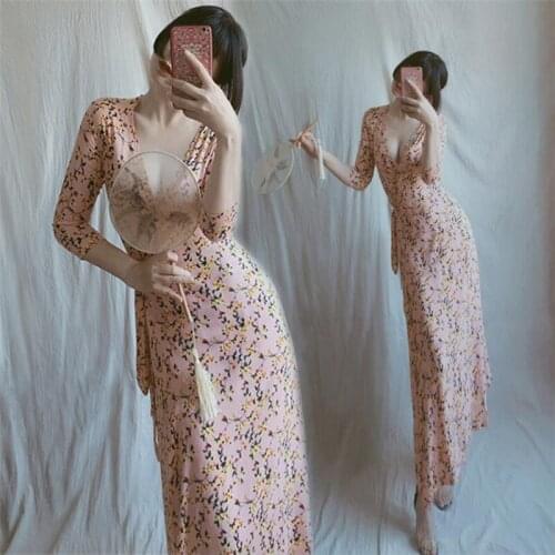 2021 japanese traditional maid dress kimono cosplay outfit maid costume dress kimono women japanese elegant party dress kimono