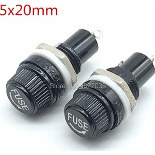 5pcs 5*20mm glass fuse holders 5x20 insurance tube socket fuse holder for insurance Panel Mount Fuse Holder