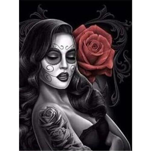 5D DIY Diamond Painting Kits Full Round Drill Wall Picture Flower Woman Handmade Rhinestones Mosaic Craft Gift Home Decor