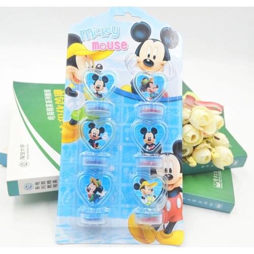 6pcs/set Mickey Mouse Party Decoration Rubber Stamp Funny Mickey For Kids Decor Cartoon Seal Stamper Birthday Party Supplies