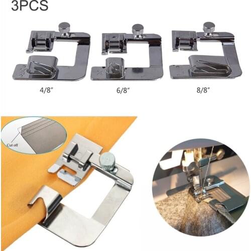 7pcs foot Roll of cloth #6290-2 to #6290-8 Domestic Sewing Machine Hemmer Foot Rolled Hem Foot Snap on For Singer Brother